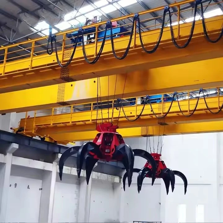 Double Beams Grab Grapple Bucket Overhead Crane