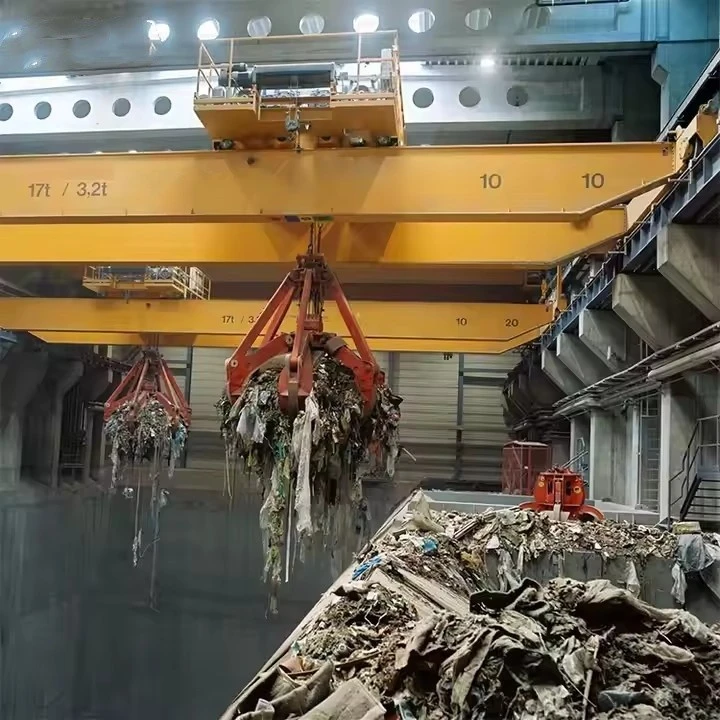 Double Beams Grab Grapple Bucket Overhead Crane